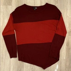 a.n.a. Wine & Burgundy Striped Sweater